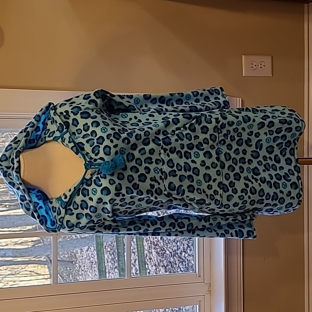 Fleece Hoodie Long Sleeping Shirt